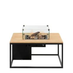 COSILOFT 100x100x47 Black Frame/ Teak Top -Tuin Diep Verkoop cosi fires cosiloft 100 black frame teak top 1000x1000 620e4240d34bf l