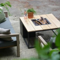 COSILOFT 100x100x47 Black Frame/ Teak Top -Tuin Diep Verkoop cosi fires cosiloft 100 black frame teak top 1000x667 620e4241d28fa l