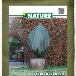 Nature Winterafdekhoes Met Koord Groen Ø75cmx1,50m 50 G/m² Set à 2 Stuks