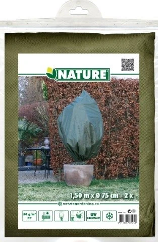 Nature Winterafdekhoes Met Koord Groen Ø75cmx1,50m 50 G/m² Set à 2 Stuks 1 Nature Winterafdekhoes Met Koord Groen Ø75cmx1,50m 50 G/m² Set à 2 Stuks