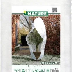 Nature Winterafdekhoes Met Rits Wit Ø250cmx3m 70 G/m²