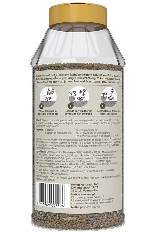 Pokon Terras & Balkon Planten Voedingskorrels 1800g 2 Pokon Terras & Balkon Planten Voedingskorrels 1800g - Afbeelding 2