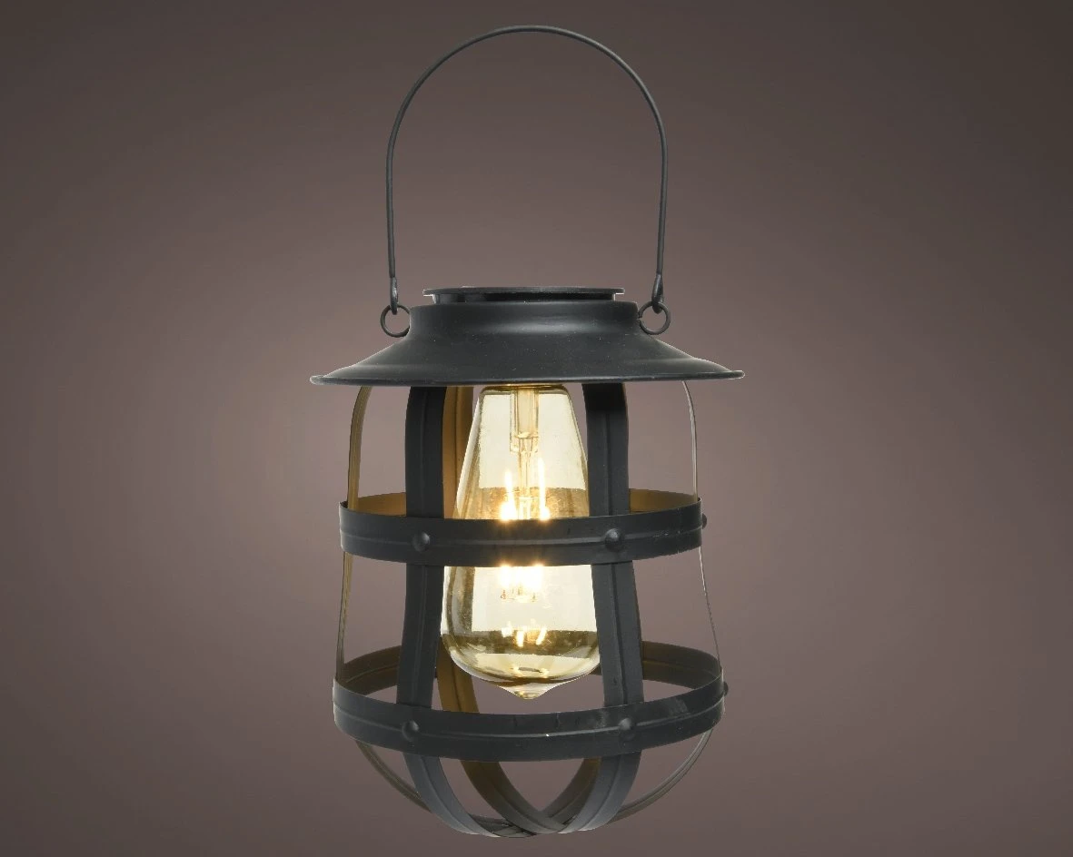 Lumineo Solar Lantaarn Zwart - Ø 19 Cm 2 Lumineo Solar Lantaarn Zwart - Ø 19 Cm - Afbeelding 2