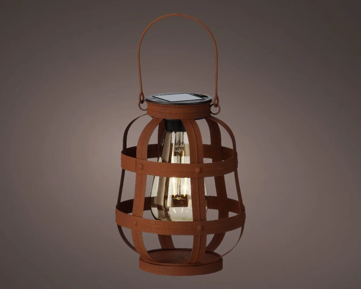 Lumineo Solar Lantaarn Rustiek Bruin - Ø 14 Cm 2 Lumineo Solar Lantaarn Rustiek Bruin - Ø 14 Cm - Afbeelding 2