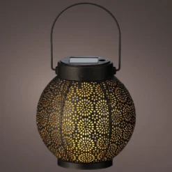Lumineo Solar Lantaarn Zwart/goud - Ø 14 Cm -Tuin Diep Verkoop product 1181x944 62581207474eb l