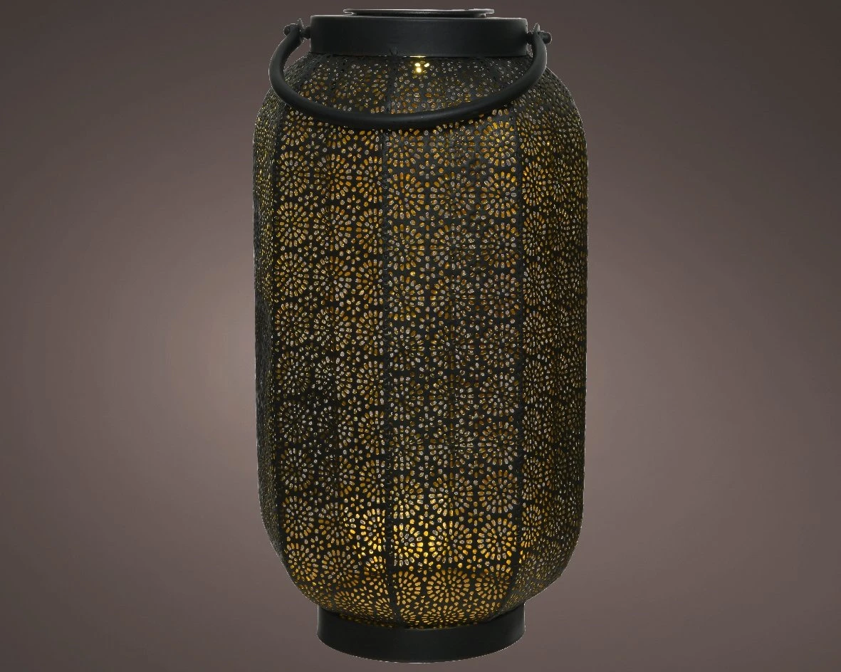 Lumineo Solar Lantaarn Zwart/goud - Ø 20 Cm 3 Lumineo Solar Lantaarn Zwart/goud - Ø 20 Cm - Afbeelding 3