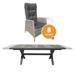 Royal Seasons MARBELLA Dining Uitschuifbare Tuinset - 9-delig