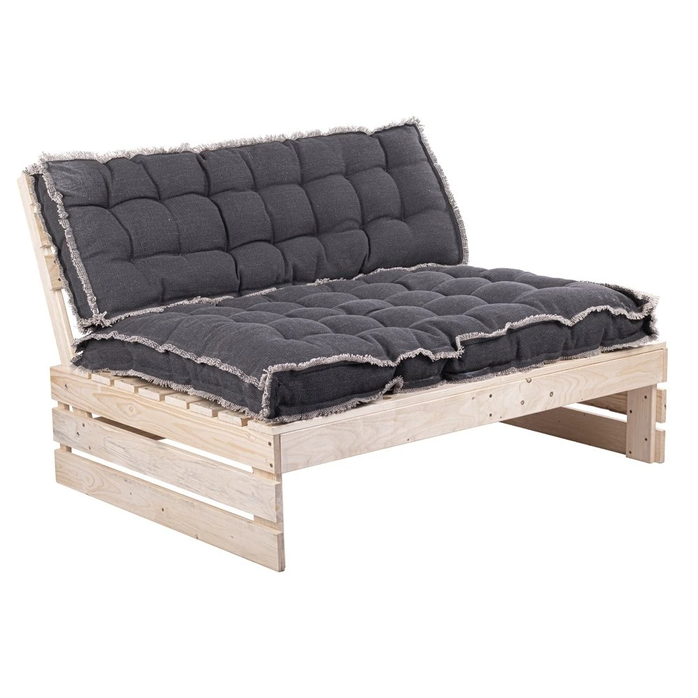 Palletkussen RAFFELED Dark Grey - 120 X 40 X 8 Cm 3 Palletkussen RAFFELED Dark Grey - 120 X 40 X 8 Cm - Afbeelding 3