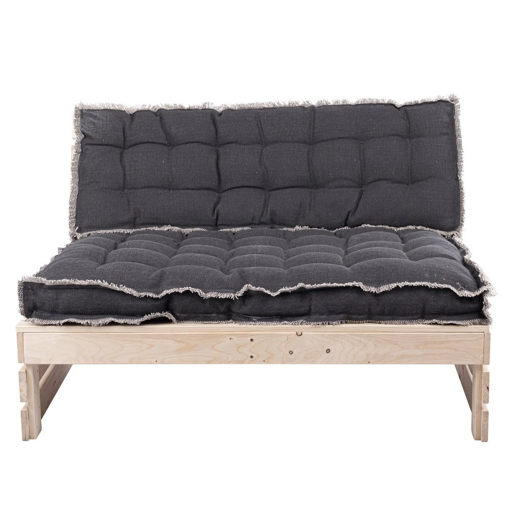 Palletkussen RAFFELED Dark Grey - 120 X 80 X 8 Cm 2 Palletkussen RAFFELED Dark Grey - 120 X 80 X 8 Cm - Afbeelding 2